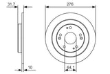 BOSCH 0986479A92 - Rear Brake Disks for Honda Civic IX — Brake Rotors & Drums
