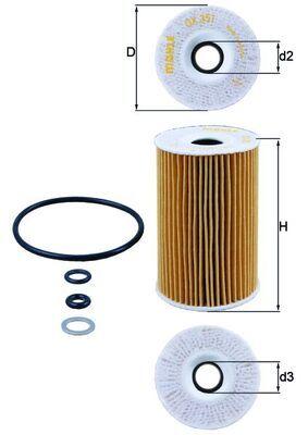 Mahle OX351D Oil Filter Accent Era Blue i20 i30 Ceed Rio Soul 1.5-1.6 CRDi — Oil Filters