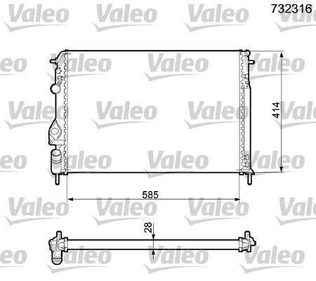 Valeo 732316 Radiator Megane I Scenic 1.4 1.6 1.9 DTi — Radiators & Fans