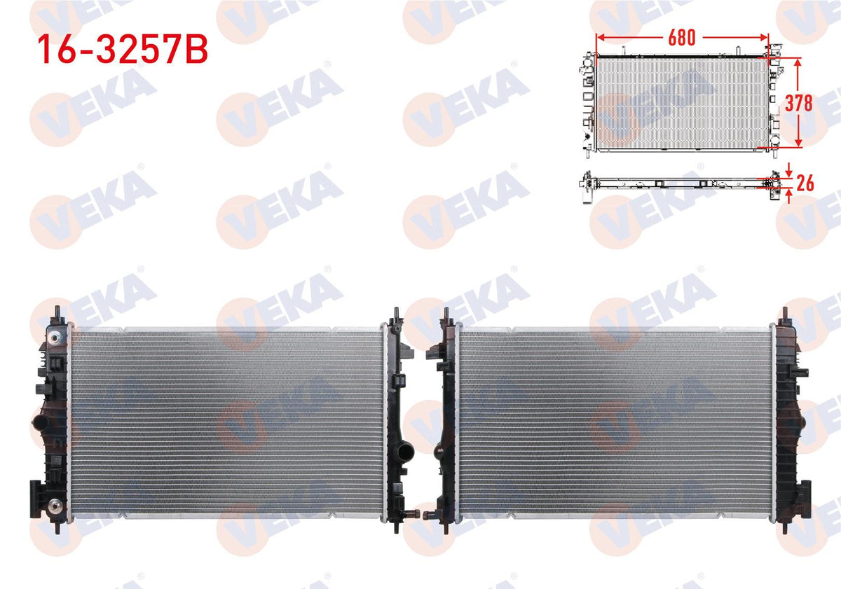 Veka 16-3257B Su Radiator Brazing Opel Insignia 2.0 CDTi A-T Ac + 2008 — Radiators & Fans