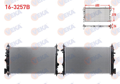 Veka 16-3257B Water Radiator Brazing Opel Insignia 2.0 CDTi A-T Ac + 2008 — Radiators & Fans