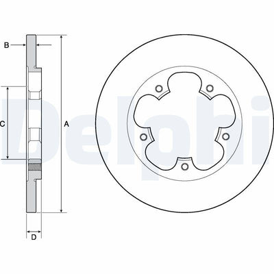 Delphi BG4681C Brake Disc Set Rear Ford Transit V363 13-18 Single Wheel 2.2 TDCi RWD 2.0 EcoBlue RWD 4 — Brake Rotors & Drums