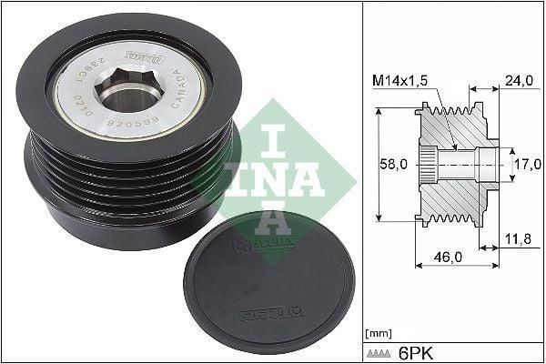 INA Alternator Bearing - Chrysler Voyager IV 2002-2008 — Starting & Charging