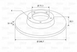 VALEO 186694 Rear Brake Disc — Brake Rotors & Drums