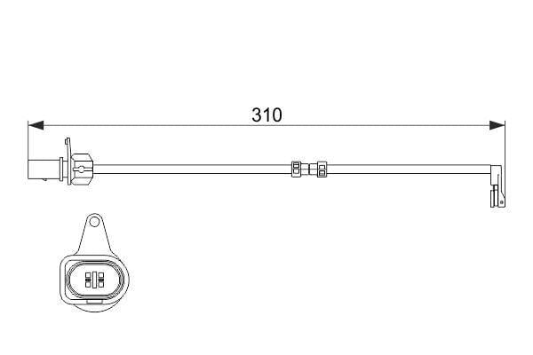 BOSCH Brake Pad Cable 1987474506 - 310mm Length for Disc Brakes — Brake Pads
