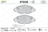 VALEO 670328 Front Brake Pads - Disc Brake Set for Golf VII, Passat and 3 more models