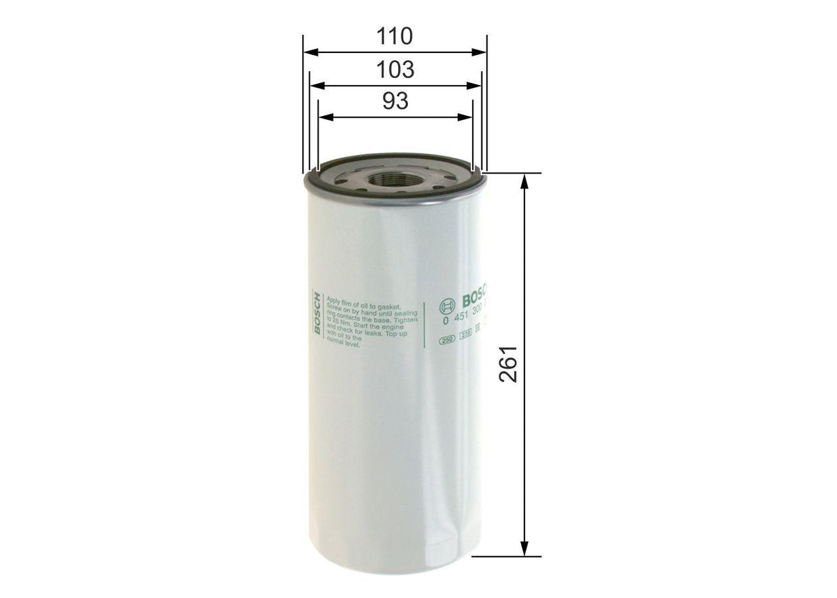 Bosch 0451300003 Oil Filter Renault Rvı Volvo Fh 400 05 = > — Oil Filters