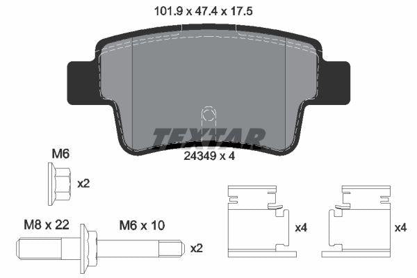 Textar 2434903 Brake Pad Opel Corsa D (Rear Disc) — Brake Pads