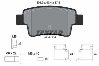 Textar 2434903 Brake Pad Opel Corsa D (Rear Disc) — Brake Pads