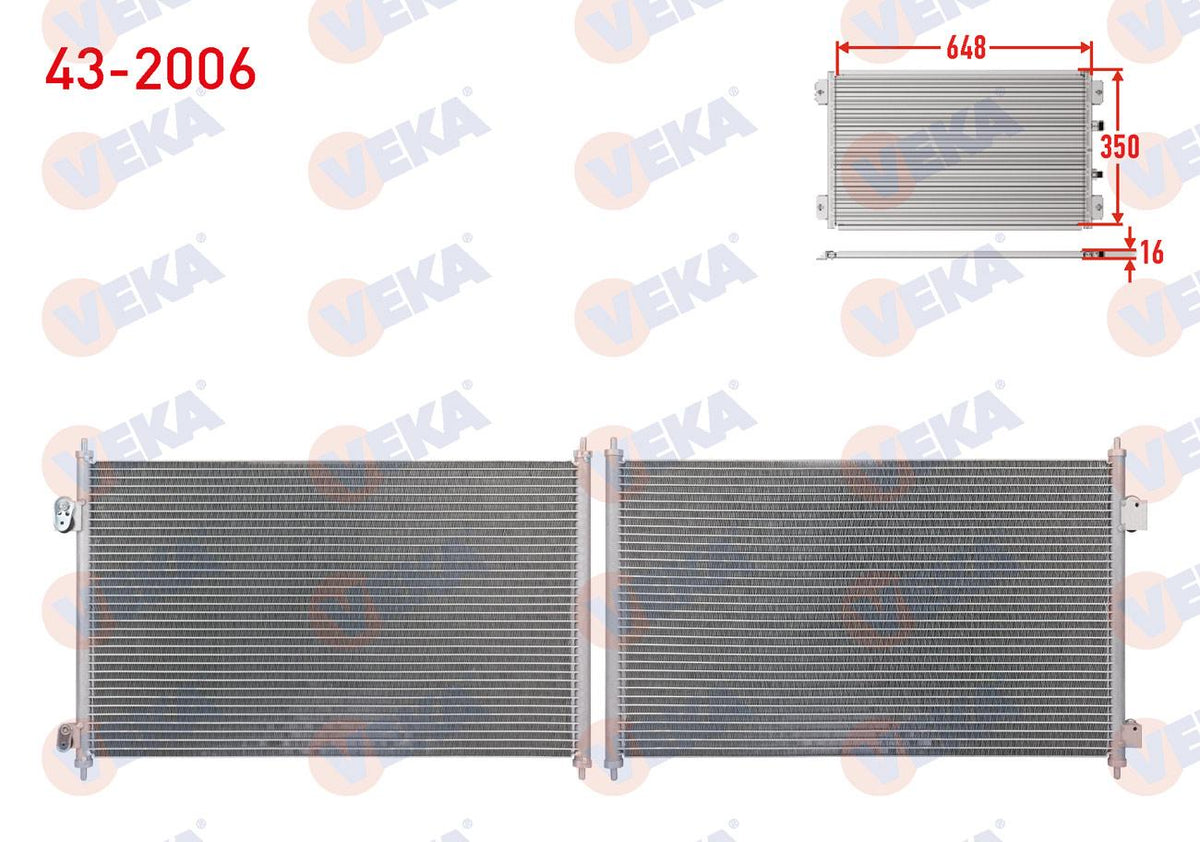 Veka 43-2006 A/C Condenser Honda Civic VII 1.6i 2000-2006 — Condensers & Evaporators