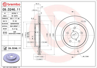 Brembo 09.D246.11 Brake Disc Front & Rear UV Coated Chevrolet — Brake Rotors & Drums