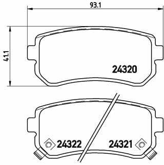 BREMBO P30025 Brake Pads - Fits Era i30, i20 and 2 more models
