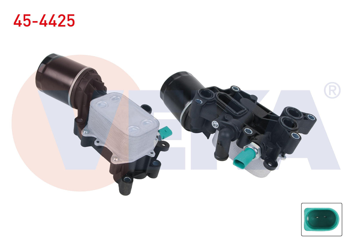 Veka 45-4425 Oil Cooler Complete Volkswagen Polo V 1.4 TDI 2014-/ Skoda Rapid 1.4 TDI 2015-2019 / Fabia 1.4 TDI — Oil System
