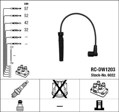 NGK 6022 Spark Plug Wire Set Chevrolet Lacetti 1.4-1.6 16V — Coils & Plugs