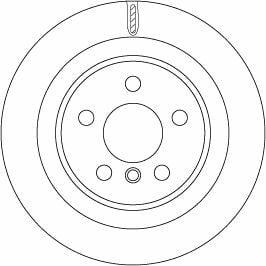 TRW DF6755 Rear Brake Disc - 5-Hole Ventilated Disc — Brake Rotors & Drums
