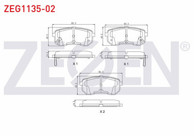Zegen ZEG1135-02 Brake Pad Rear with Wear Indicator Hyundai i10 (Pa) 1.1i 12V 2008-2013 /i10 (Ba) 1.0 D-Cvvt 201 — Brake Pads