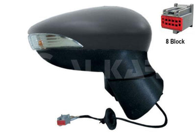 Alkar 6116394 Outer Rear View Mirror Right Electric Heated Primed Automatic Folding with Turn Sig — Tail, Signal & Reflectors