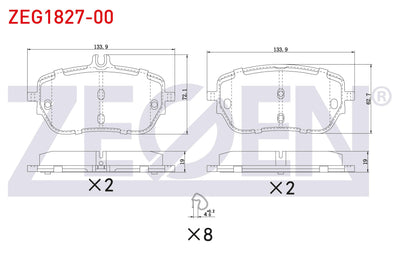Zegen ZEG1827-00 Brake Pad Front Mercedes A 180 D-200 (W177) 2018-/ CLA 18 D-200 (C118) 2019 — Brake Pads