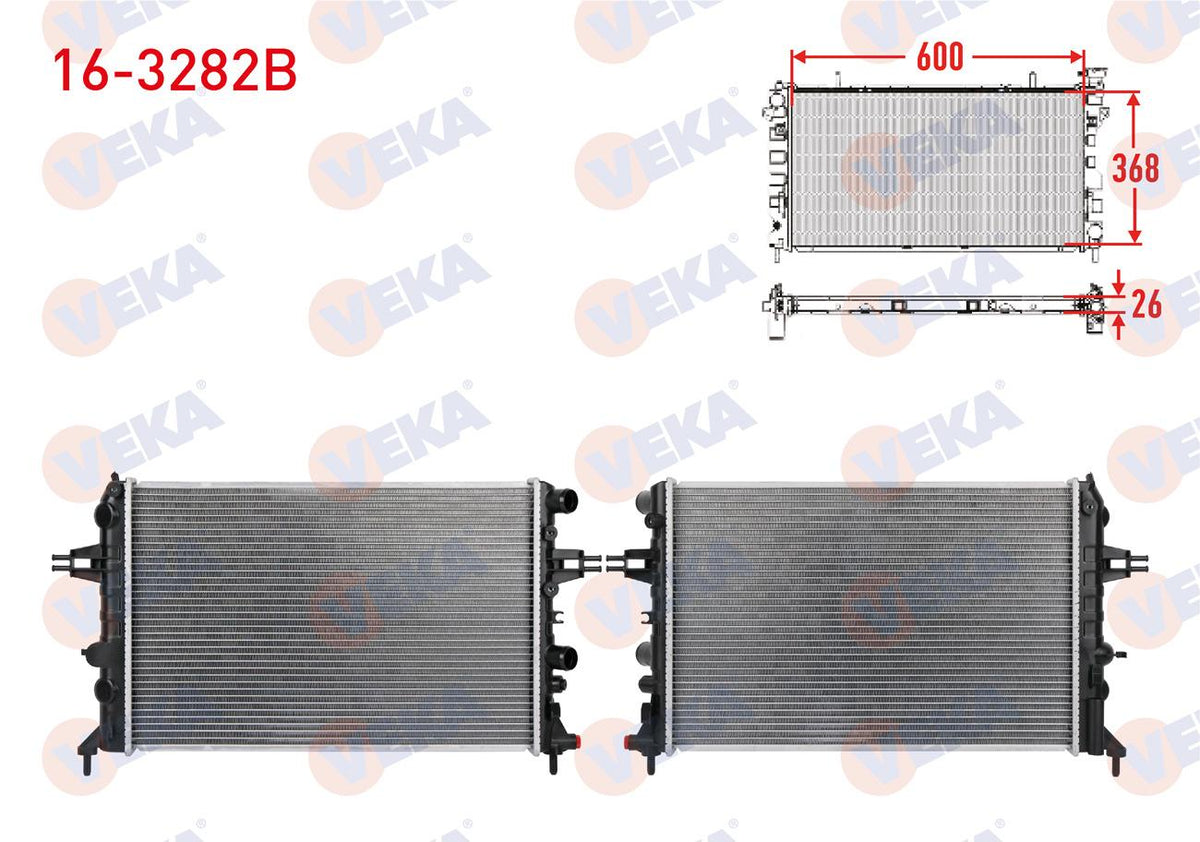 Veka 16-3282B Su Radiator Brazing Opel Astra G 1.6 2000-2009 — Radiators & Fans