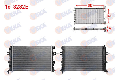 Veka 16-3282B Water Radiator Brazing Opel Astra G 1.6 2000-2009 — Radiators & Fans