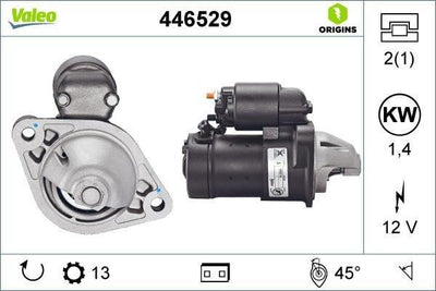 VALEO 446529 Starter Motor for Opel Astra, Meriva, Zafira — Starting & Charging