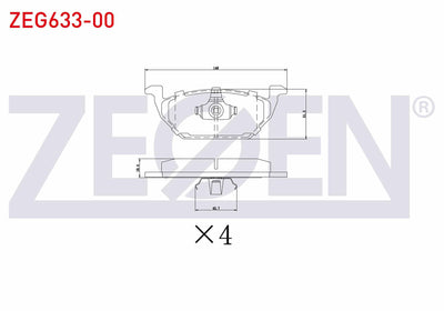 Zegen ZEG633-00 Brake Pad Front VW Golf IV 1.4i 16V 1997-2005 / Golf IV 1.6i 16V 1997-2005 / Caddy II 1.9 TDI 19 — Brake Pads