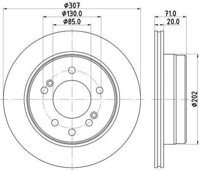 HELLA Pagid 8DD355122-211 - Brake Discs for Ssangyong Kyron, Rexton & More — Brake Rotors & Drums