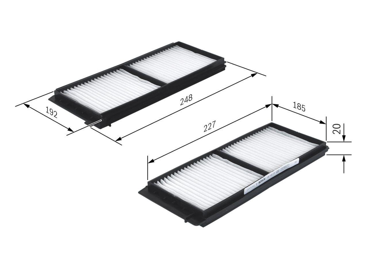 Bosch 1987432275 Cabin Air Filter Mazda 2 1.3 / 1.4 / 1.5 07-15