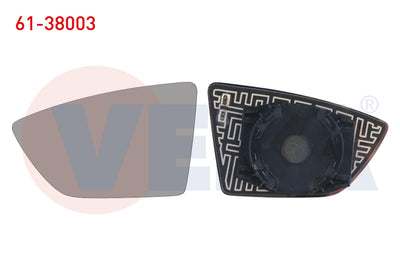Veka 61-38003 Mirror Glass Left Heated Aspheric Seat Leon (5F) 2012 — Mirrors