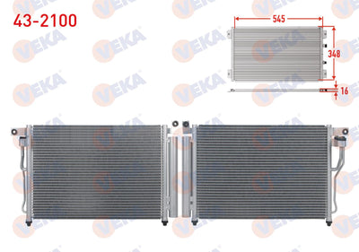 Veka 43-2100 A/C Condenser Hyundai Accent Era 1.5 CRDi A-T / M-T 2006-2012 — Condensers & Evaporators