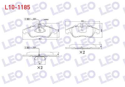 LEO L10-1185 Brake Pad Front Mercedes Sprinter 2T (901, 902) 208 D 1995-2006 / Sprinter 2T (901 and 3 more model — Brake Pads