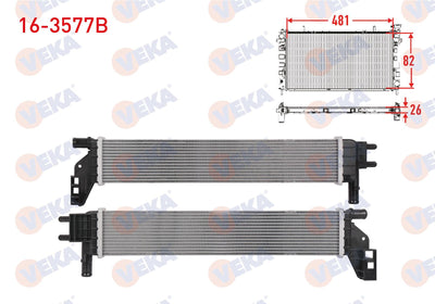 Veka 16-3577B Ek Water Radiator Brazing Dacia Duster 1.5 dCi 2019-/ Express 1.5 Blue dCi 2021-/ Dokker-Lod — Radiators & Fans