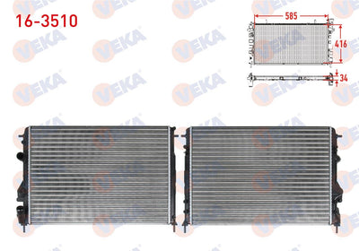 Veka 16-3510 Water Radiator Mechanical Dacia Logan (Ls) 1.5 dCi M-T 2004-2012 — Radiators & Fans