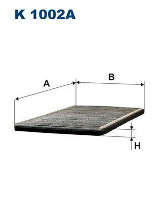 Filtron K1002A Cabin Air Filter Corsa B 93-00 Combo 94-01 Tigra 94-00 Plastic with Frame (with Carbon)