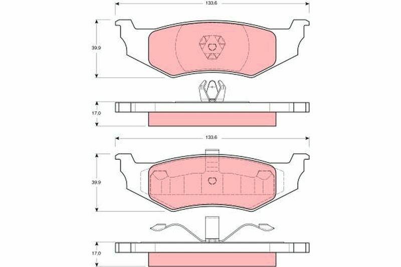 TRW GDB1234 Rear Brake Pads for Chrysler 300M, Concorde and 2 more models
