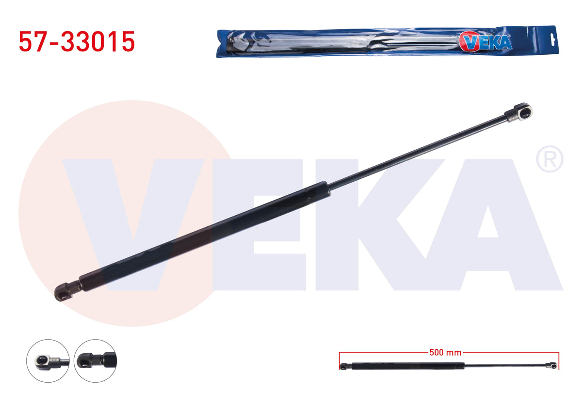Veka 57-33015 Trunk Gas Strut 500mm / 410N Peugeot 308 II 2014-| Set of 2 — Support Rods & Struts