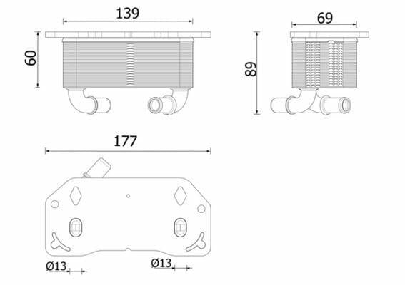 MAHLE Motor Oil Cooler - Compatible with Volvo XC40, XC60, XC90 — Oil System