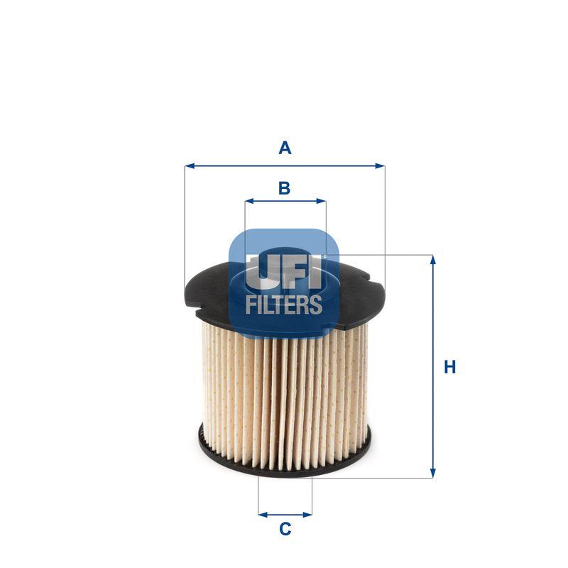 Ufi 26.104.00 Diesel Filter 14-Pt.208-301-308-508-2008-3008-5008-C3-C4-C5-Ds3-Prt-Brl-Exp-Jmp 1.6-2.0Hdi Euro — Fuel Delivery