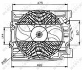 NRF BMW E39 AC Fan - 400 W 12 V - 4-Pin Connector — Radiators & Fans