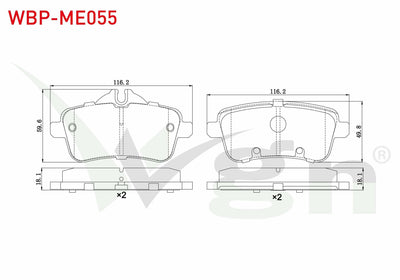 WGN WBP-ME055 Brake Pad Rear Mercedes M Series (W166) Ml 250 CDI 2011 — Brake Pads