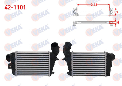 Veka 42-1101 Turbo Radiator (Intercooler) Alfa Romeo 147 1.9 JTD 115 Hp 2001-2010 — Radiators & Fans