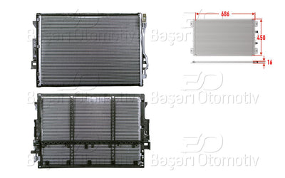 Wisco 3143065-00 A/C Condenser 686X450x16 Mercedes-Benz 221 05 > — Condensers & Evaporators