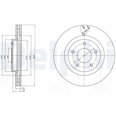 Delphi BG4246 Disc Front 12 Pt.4008-C4.AirCross 1.6-1.8Hdi | 1 Piece