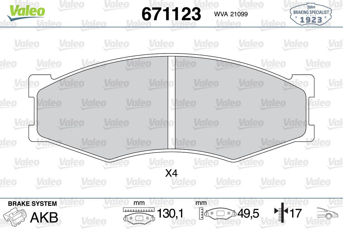 Valeo 671123 Brake Pad Front-Nissan D21 1986-1997 D22 1998-2002 — Brake Pads