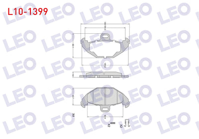 LEO L10-1399 Brake Pad Rear Renault Laguna I (B56,556) 1.9 dCi 1993-2001 / Laguna I (B56,556) 2.2 Dt 1993-2001 — Brake Pads