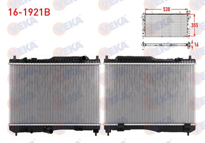 Veka 16-1921B Water Radiator Brazing Ford Fiesta VII 1.4 TDCi M-T Ac + /-2012-/ Courier 1.5 TDCi — Radiators & Fans