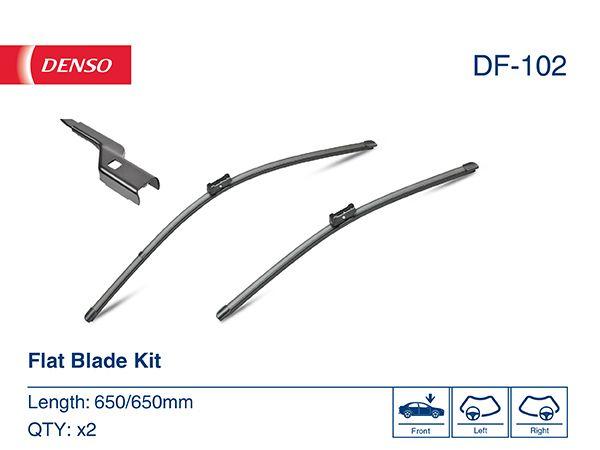 Denso DF-102 Wiper Set 650-650mm Opel: Astra J 09-Peugeot: 508 1.6 VTI 10 — Wipers