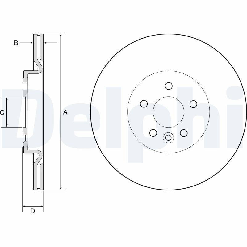 Delphi BG4786C - Rear Brake Disc for Range Rover Velar 2.0 D — Brake Rotors & Drums