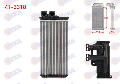 Veka 41-3318 Heater Core Mechanical Peugeot 3008 1.6 HDi 2009 — Heater & Blower