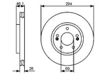BOSCH Front Brake Disc Assembly - Durable and Ventilated for Hyundai Santa Fe 2003+ — Brake Rotors & Drums